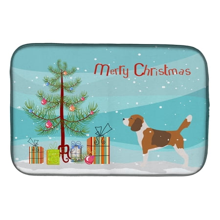 Beagle Merry Christmas Tree Dish Drying Mat