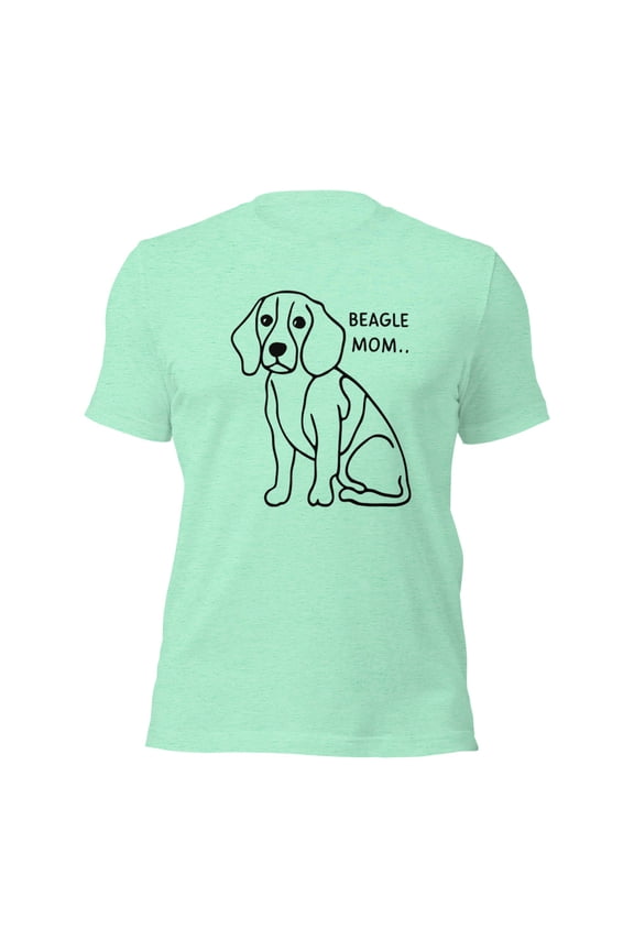 Beagle Mom Cute Dog Lover Graphic T-Shirt, Pet Owner Gift (Heather Mint, 4XL)