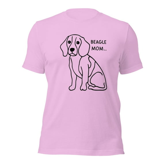 Beagle Mom Cute Dog Lover Graphic T-Shirt, Pet Owner Gift (Lilac, S)