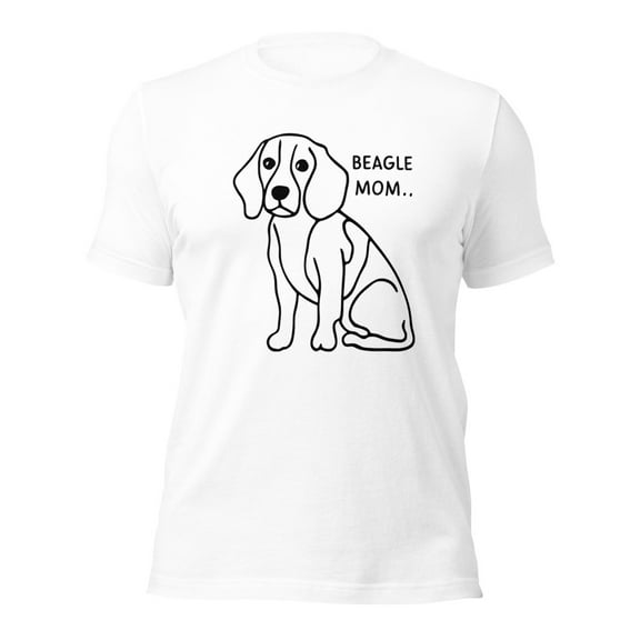 Beagle Mom Cute Dog Lover Graphic T-Shirt, Pet Owner Gift (White, XS)