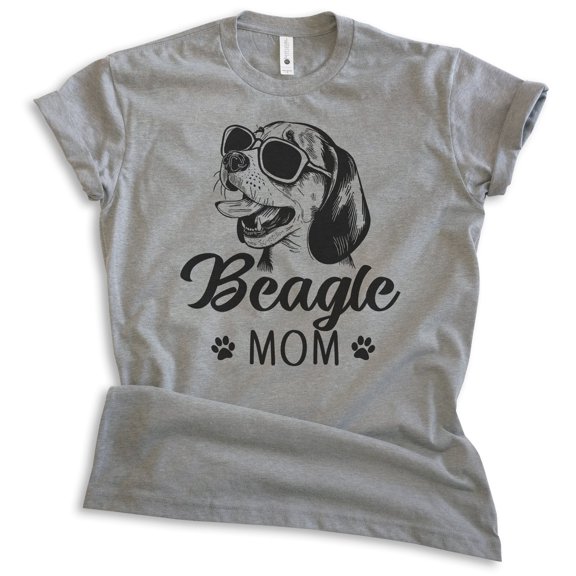 Beagle Mom T-shirt, Unisex Women's Shirt, Beagle Owner, Cool Dog Mom Gift, Dark Heather Gray, XX-Large