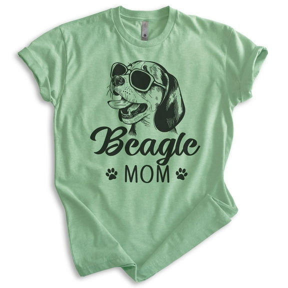 Beagle Mom T-shirt, Unisex Women's Shirt, Beagle Owner, Cool Dog Mom Gift, Heather Apple Green, Small