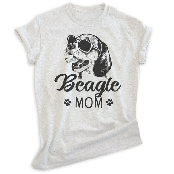 Beagle Mom T-shirt, Unisex Women's Shirt, Beagle Owner, Cool Dog Mom Gift, Heather Ash, X-Small