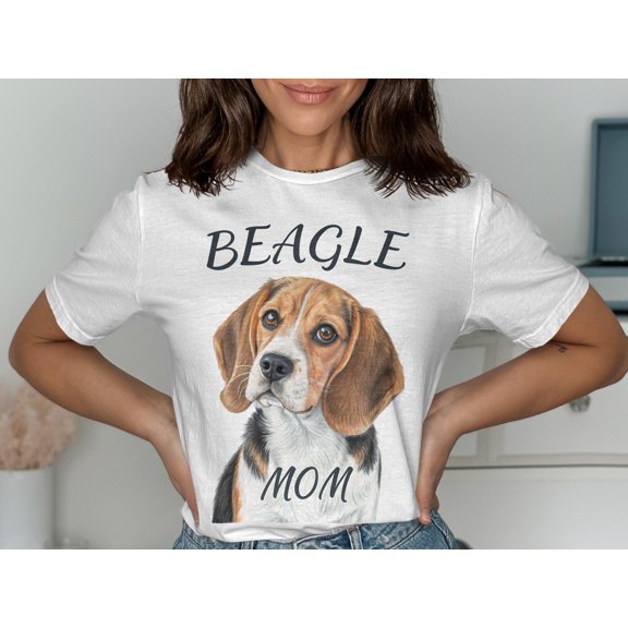 Beagle Mom Womens T-Shirt, Cute Beagle Dog Graphic Tee, Beagle Mom Gift, Dog Lover Womens Clothing, Casual Beagle T-Shirt
