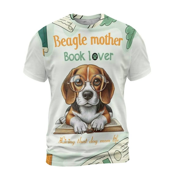 Beagle Mother Book Lover Living That Dog Mom Life Happy Mother's Day All Over Print 3D Shirt Unisex Merch Beagles Dog Lover Gifts Idea - 03004