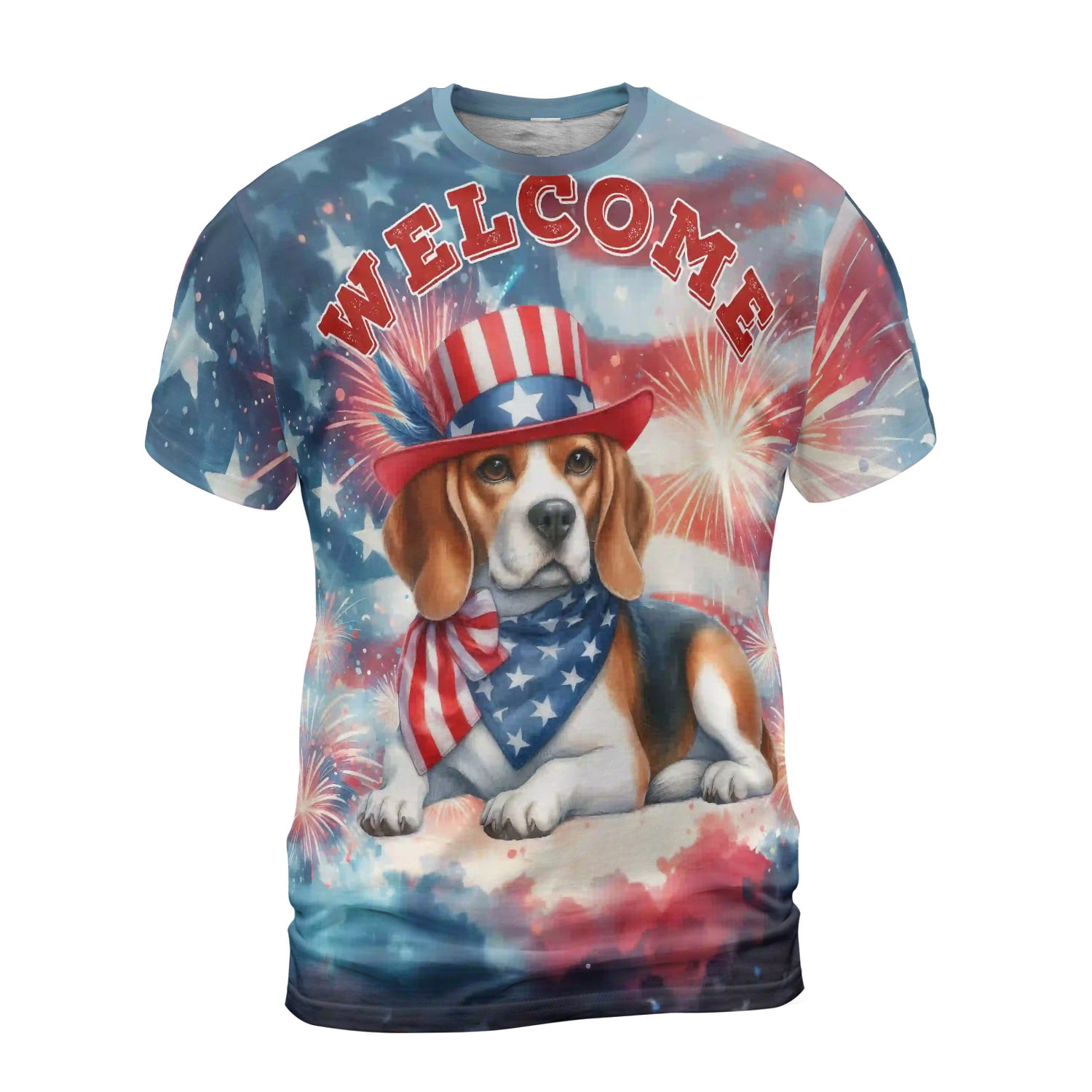 Beagle Patriotic Welcome for 4Th of July Independence Day All Over ...