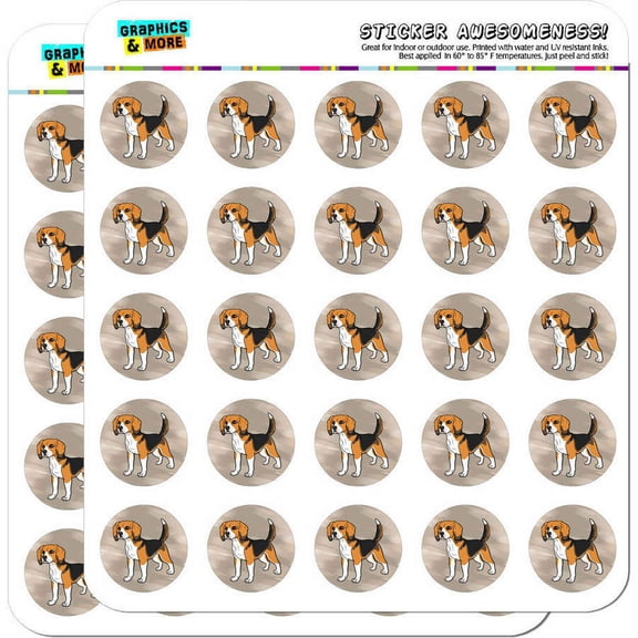 Beagle Pet Dog 50 1" Planner Calendar Scrapbooking Crafting Stickers