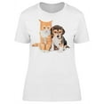 thumbnail image 1 of Beagle Puppy And A Kitten T-Shirt Women -Image by Shutterstock, Female Medium, 1 of 2