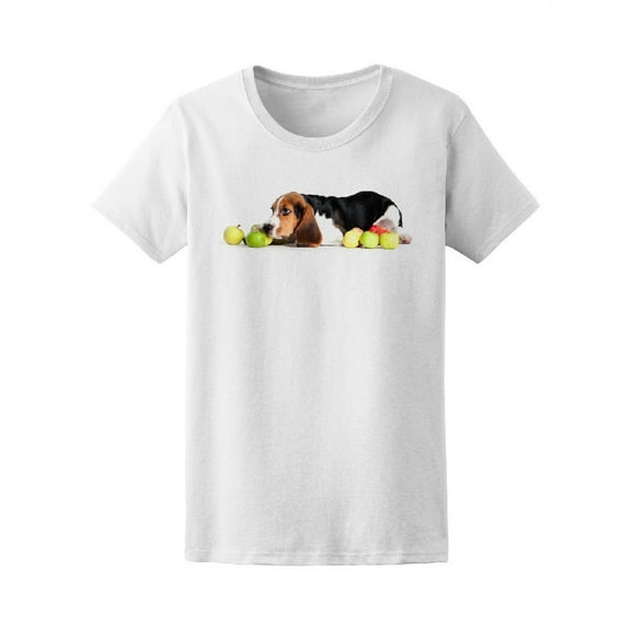 Beagle Puppy With Fruits T-Shirt Women -Image by Shutterstock, Female Large