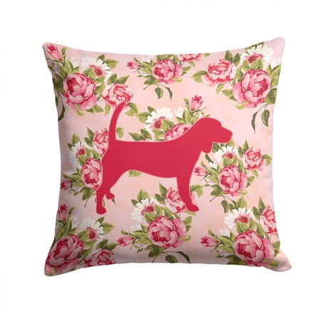 Beagle Shabby Chic Pink Roses Fabric Decorative Pillow