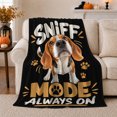 thumbnail image 1 of Beagle Sniff Mode Graphic Dog Art Funny Canine, Playful Pet Portrait Pattern, Warm Flannel Blanket for Living Room and Reading Nook, Dog Lovers Friendship Gift, Pet Lover Home Decor, 1 of 9