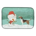 thumbnail image 1 of Beagle Snowman Christmas Dish Drying Mat, 1 of 2
