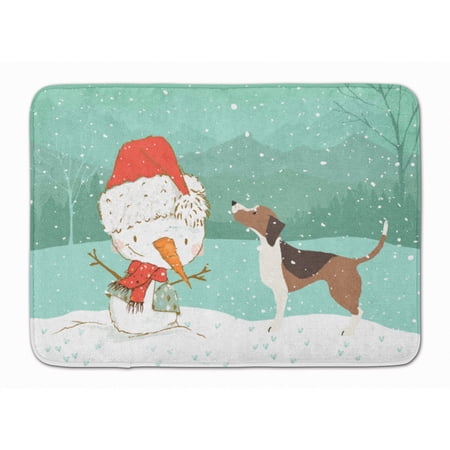 Beagle Snowman Christmas Machine Washable Memory Foam Mat