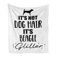 thumbnail image 1 of Beagle Soft Flannel Fleece Blanket, Dog Lover Inspirational Motto Loving Simplistic Lettering on Plain Backdrop, Cozy Plush for Indoor and Outdoor Use, 50" x 60", Charcoal Grey White, by Ambesonne, 1 of 5
