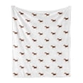 thumbnail image 1 of Beagle Soft Flannel Fleece Throw Blanket, Cartoon Style Dog Animal Special Breed Drawing on Plain Background, Cozy Plush for Indoor and Outdoor Use, 60" x 80", Brown Pale Vermilion, by Ambesonne, 1 of 6