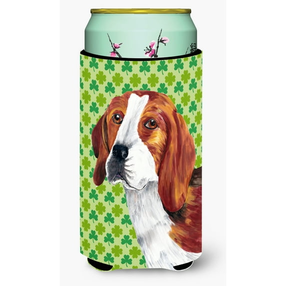 Beagle St. Patricks Day Shamrock Portrait Tall Boy Hugger