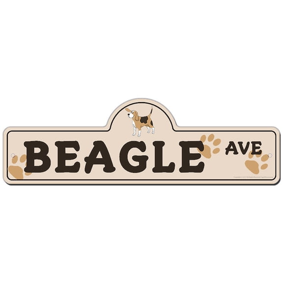 Beagle Street Sign | Indoor/Outdoor | Funny Home Décor for Garages, Living Rooms, Bedroom, Offices | SignMission personalized gift