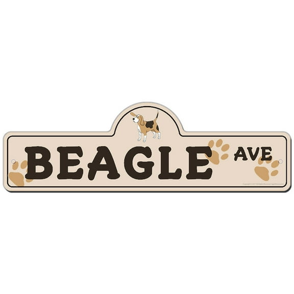 Beagle Street Sign | Indoor/Outdoor | Funny Home Decor for Garages, Living Rooms, Bedroom, Offices | SignMission personalized gift