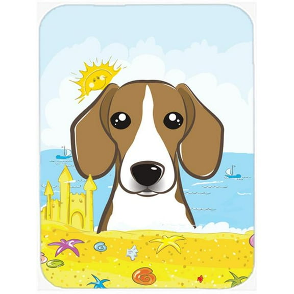Beagle Summer Beach Glass Cutting Board- Large
