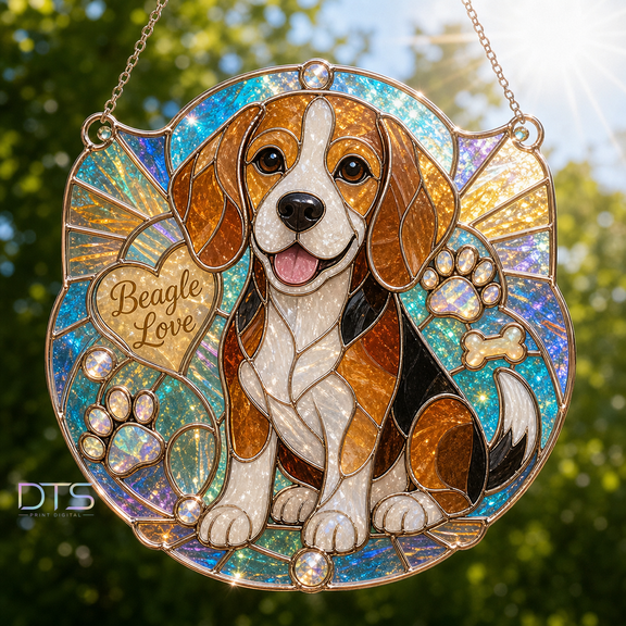 Beagle Suncatcher Acrylic Window Hanging Gift for Dog Lovers