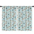thumbnail image 1 of Beagle and Bone Blue Pattern Insulated Teens Curtains Set Of 2, Bedroom Essentials, Toddler Room Decor 52x84in(132x213cm), 1 of 5