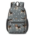 thumbnail image 1 of Beagle and Dog Paw Print Gray 17" School Backpacks for Teens,Waterproof Oxford Fabric,S-Shape Padded Straps for School,Travel,Hiking,Camping, 1 of 6