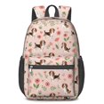 thumbnail image 1 of Beagle and Flower Pink Pattern 17" School Backpacks for Teens,Waterproof Oxford Fabric,S-Shape Padded Straps for School,Travel,Hiking,Camping, 1 of 6