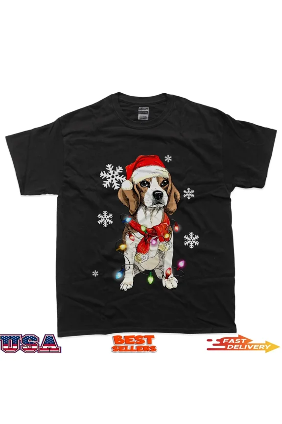 Beagle dog Christmas Light Pajama Dog Xmas T-Shirt