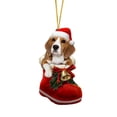 thumbnail image 1 of Beagle in Christmas Santa Boot Dog Acrylic Ornament with Bell, Festive Hanging Decor for Dog Lovers and Holiday Season Decorations - B, 1 of 6