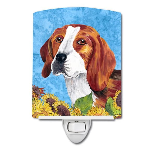Beagle in Summer Flowers Ceramic Night Light