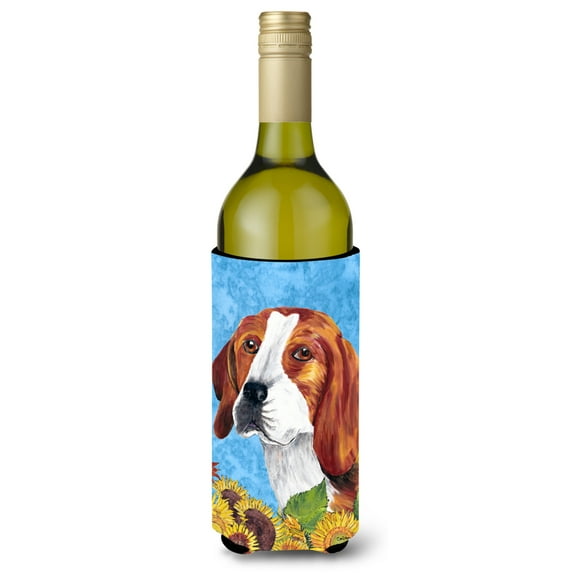 Beagle in Summer Flowers Wine Bottle Hugger