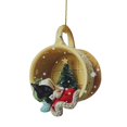 thumbnail image 1 of Beagle in Teacup Christmas Ornament with Santa Hat and Mini Tree, Festive Hanging Decor for Dog Lovers and Holiday Season Decorations - C, 1 of 9