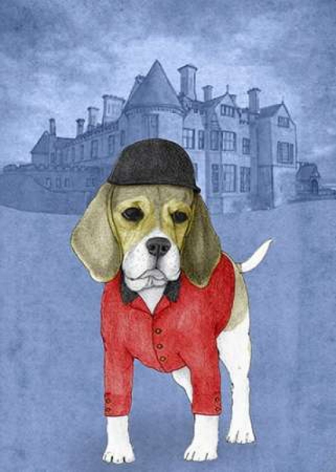 Beagle with Beaulieu Palace Canvas Art - Barruf (20 x 28)