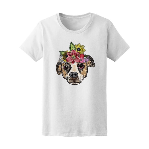 Beagly Puppy Flowerly Wreath Tee Women's -Image by Shutterstock