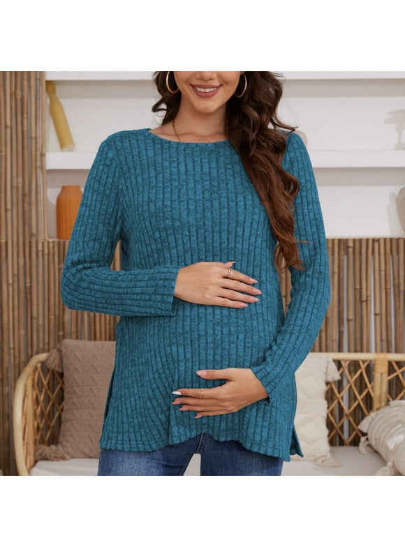 Maternity clothes Long Sleeve Maternity shirts for Women Casual Tunic Tops Lightweight Pullover