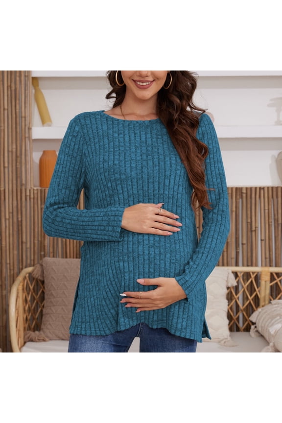 Maternity clothes Long Sleeve Maternity shirts for Women Casual Tunic Tops Lightweight Pullover