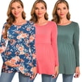 thumbnail image 1 of Beaisland Women's Long Sleeve Maternity Shirts Basic Casual Pregnancy Top, 1 of 8