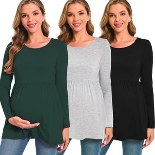 Beaisland Women's Long Sleeve Maternity Shirts Basic Casual Pregnancy Top