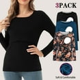 thumbnail image 1 of Beaisland Women's Maternity Nursing Tops Comfy Long Sleeve Breastfeeding T-Shirt 3-Pack, 1 of 8