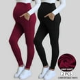 thumbnail image 1 of Beaisland Women's Maternity Pants over The Belly Pregnancy Pants Jogger Sweatpants Workout Activewear Leggings with Pockets 2-Pack, 1 of 6