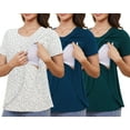 thumbnail image 1 of Beaisland Maternity Shirts Short Sleeve Nursing Tops, 3-Pack, 1 of 6