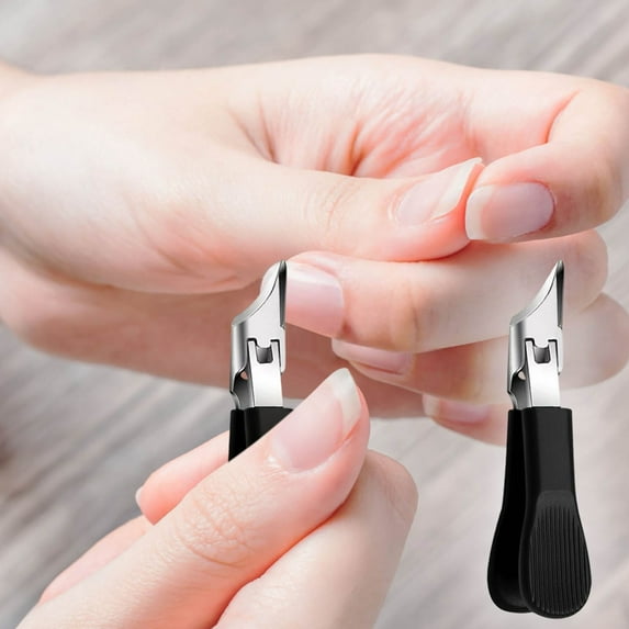 Beak Nail Clippers Set 3 Piece Stainless Steel Beveled Edge Wide Mouth Thick Nail Cutter Non-Slip Handle Precision Toenail Clipper for Seniors Brittle Nails Grooming Kit