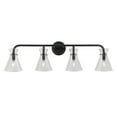 thumbnail image 1 of Beaker 4-Light Black Bath Vanity Light with Clear Glass, 1 of 4
