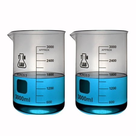 Beaker Borosilicate Glass with Graduations 3,000ml 3L