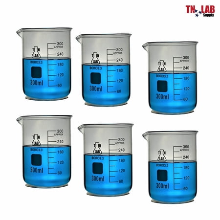 Beaker Borosilicate Glass with Graduations 300ml 12-Pack