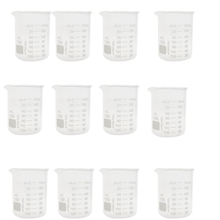 Beaker, Griffin Style, 150ml Capacity, Borosilicate Glass, Graduated. Pack of 12.