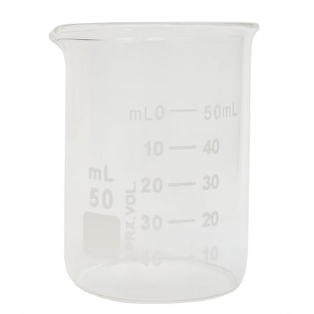 Beaker, Griffin Style, 50ml Capacity, Borosilicate Glass, Graduated.
