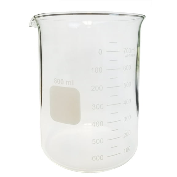Beaker Griffin Style 800ml Capacity Borosilicate Glass Graduated.