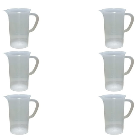 Beaker Jug Polypropylene, 1000ml Capacity, Pack of 6.