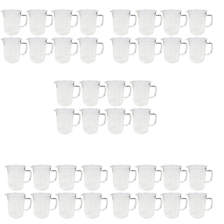 Beaker Mug 600ml with Handle and Pour Spout Borosilicate Glass. Case of 40.